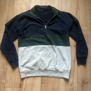 John Galt Quarter Zip Colorblock Vintage Sweatshirt